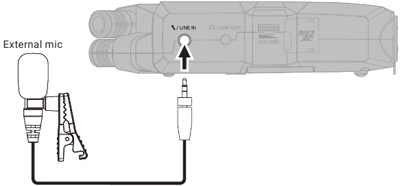 Externe microfoons gebruiken
