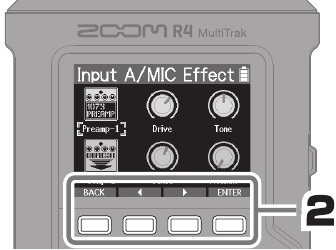 Effecten instellen - Stap 2