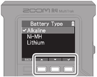 Het batterijtype instellen - Stap 1