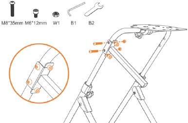 Installatie - Stap 4 - Bevestig de steunstang