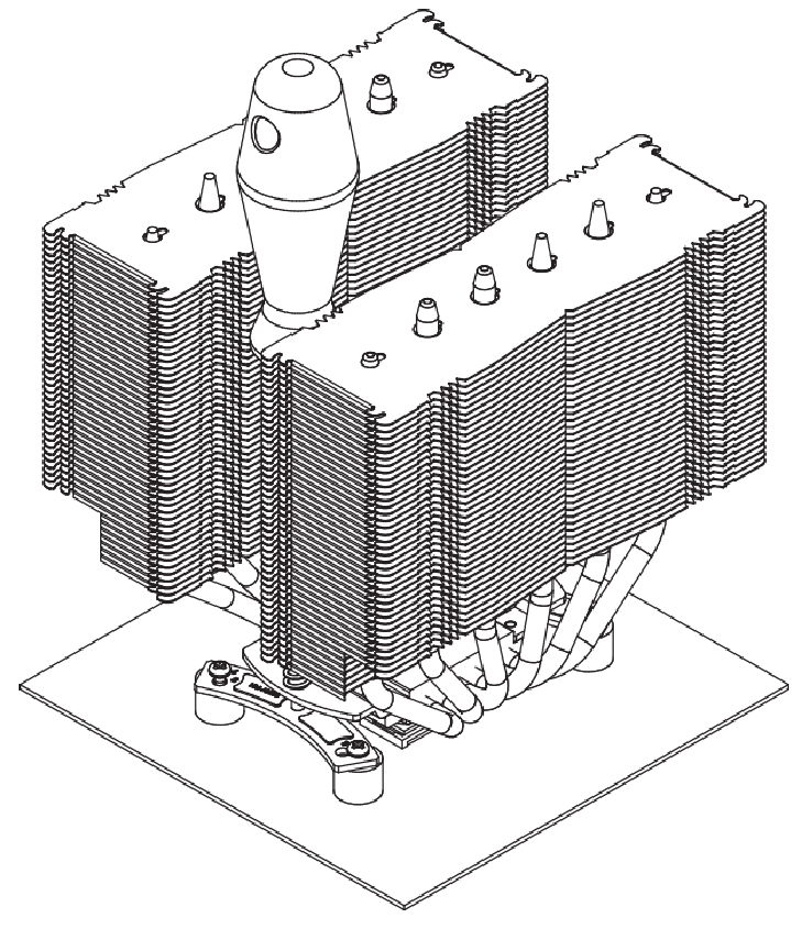 Het koellichaam aan de CPU bevestigen - Stap 2