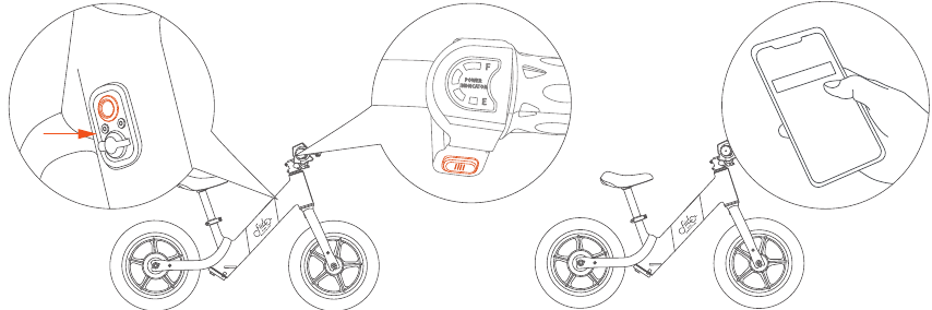 Eerste keer gebruiken - Stap 2 - De fiets inschakelen