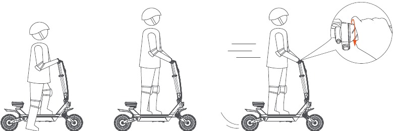 Eerste rit - Stap 6 - Gebruik in E-scootermodus