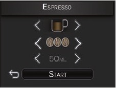 Mogelijke instellingen voor espresso