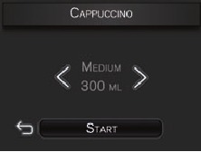 Het volume kiezen voor cappuccino