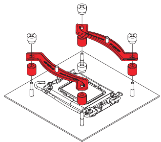 Montagestangen installeren LGA1700/1200/115x - Stap 4