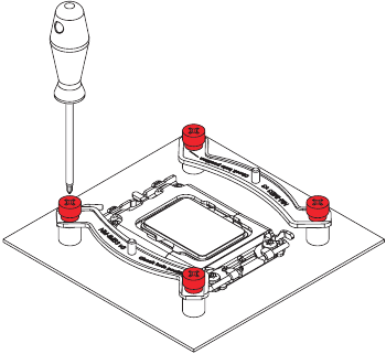 Montagestangen installeren LGA1700/1200/115x - Stap 6