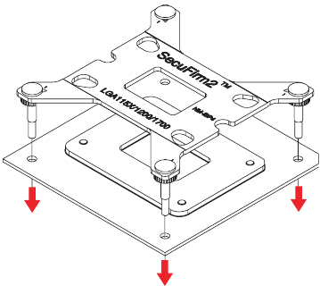 LGA1700/LGA1200/LGA115x - De achterplaat bevestigen