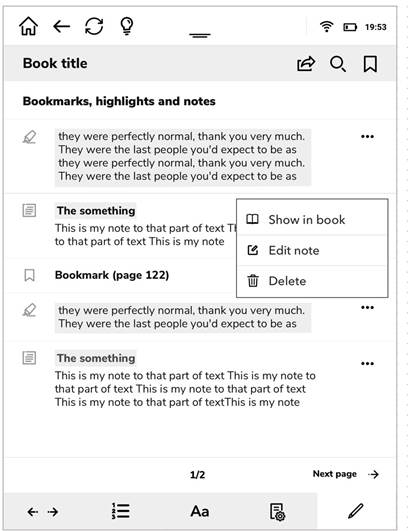 Lezen - Lettertype en pagina-instellingen van e-books - Stap 5