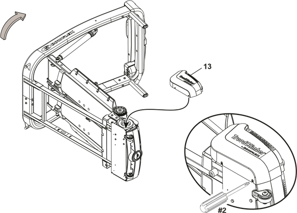 Kantel de Treadle Assembly.Bevestig de linker motorafdekking
