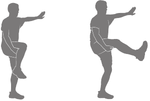 Dynamische knie-kick