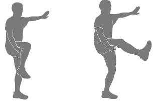 Dynamische knie-kick
