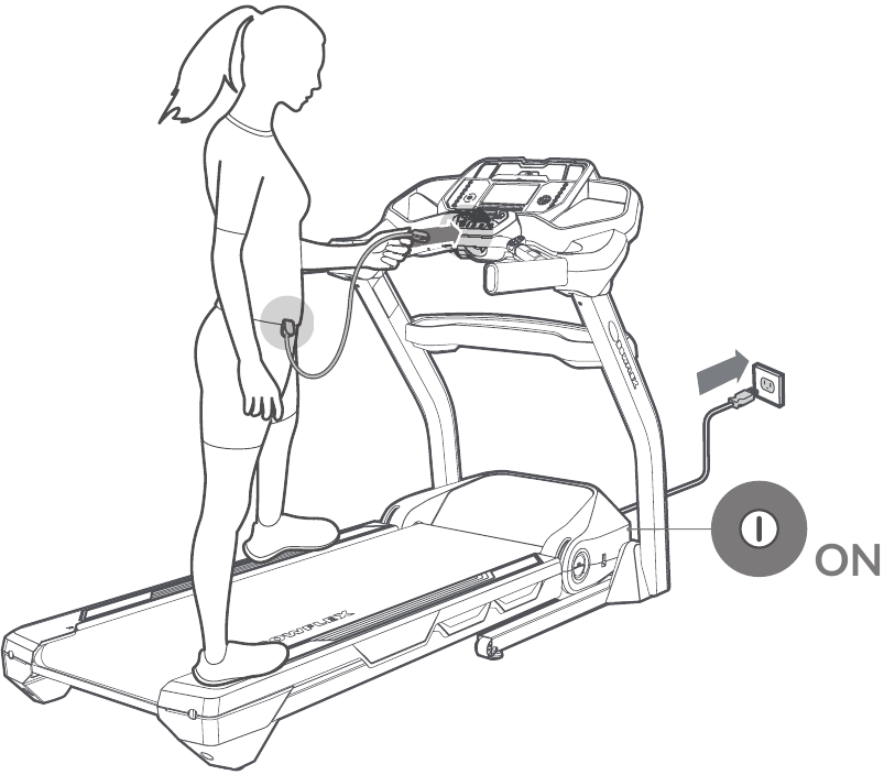 Begin uw training - Stap 1 - Zet de machine aan
