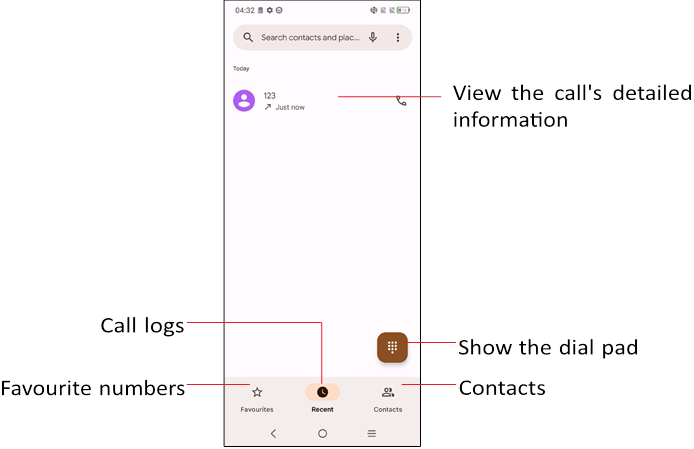Apps en functies - Telefoon - Bellen - Stap 1