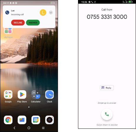 Telefoon - Een gesprek beantwoorden of weigeren