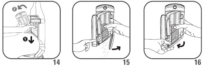 De stofbak reinigen - Snel legen - Stap 1