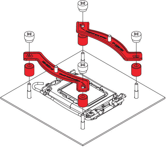 LGA 1700/1200/115x - De montagebeugels installeren - Stap 3