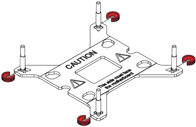 LGA 1700/1200/115x - De backplate instellen - Stap 2