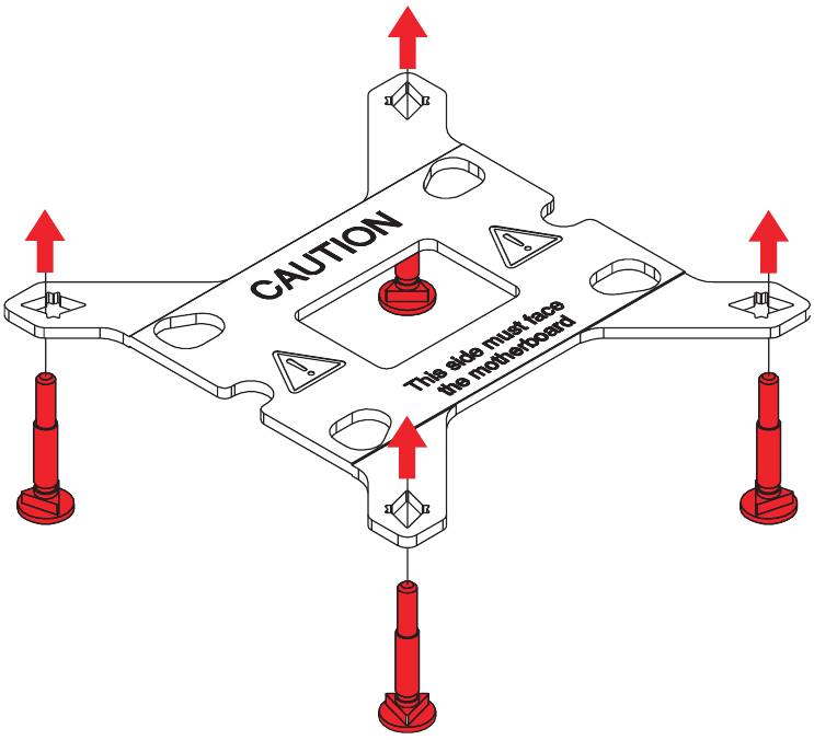 LGA 1700/1200/115x - De backplate instellen - Stap 1