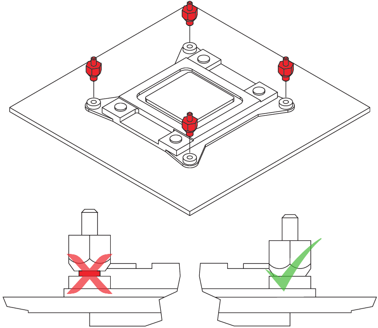 LGA20xx - De montagebeugels installeren - Stap 1