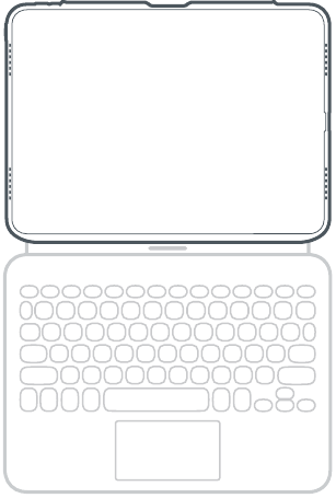 Het toetsenbord bevestigen met een magnetische, opvouwbare flap