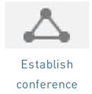 symbool om drieweg conferentie te starten