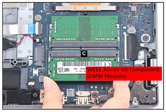 DIMM-modules verwijderen - Stap 2