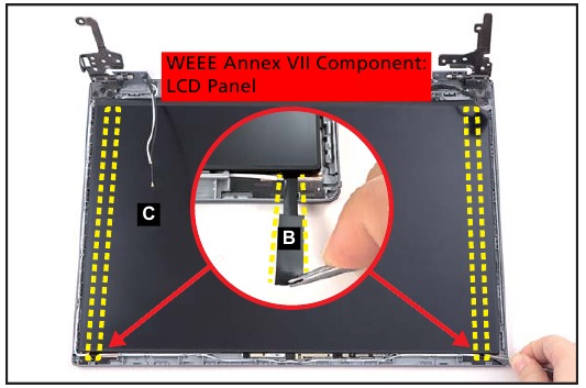 LCD-paneel verwijderen - Stap 2