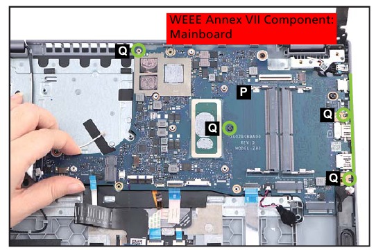 Mainboard verwijderen - Stap 7