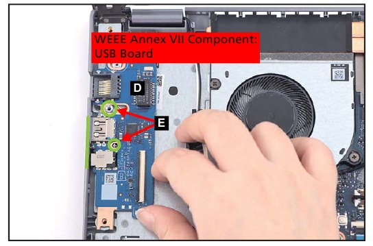 USB-bord verwijderen - Stap 5
