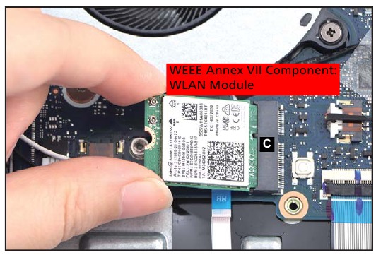 WLAN-module verwijderen - Stap 3