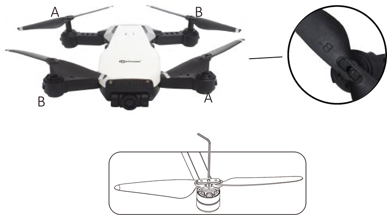 Installeer de propellers