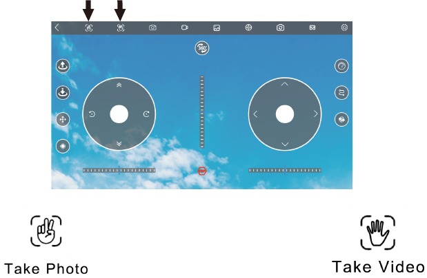 VLUCHT - Bediening in Gebaar Selfiemodus