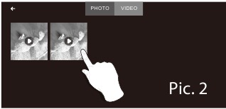 Sla de foto/video op in het mobiele app-album - Stap 2