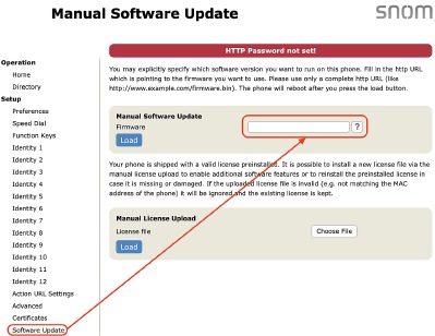 Handmatige software-update - Stap 2