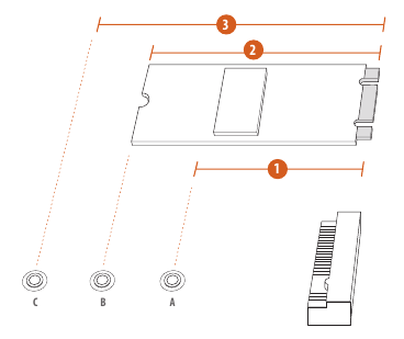 De M.2_SSD (NGFF) module installeren - Stap 2