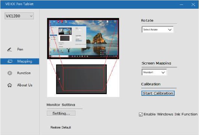 Driverinstellingen - Stap 2 - Mapping