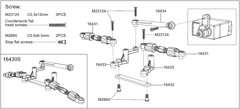 Montageschema - 16430S Steering Assembly