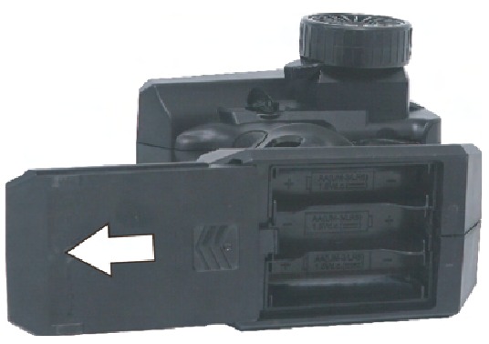 De batterij van de zender plaatsen