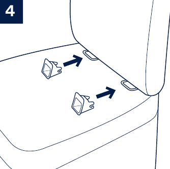 Installatie - Stap 1 - Plaats de ISOFIX-geleiders
