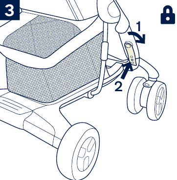 Kinderwagen openen - Stap 3
