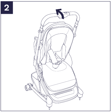 Productinstallatie - Kinderwagen openen - Stap 2