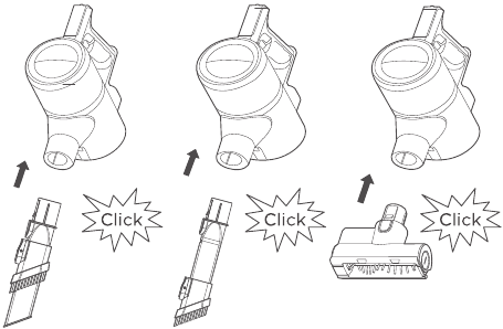 Accessoires aansluiten op het handcomponent