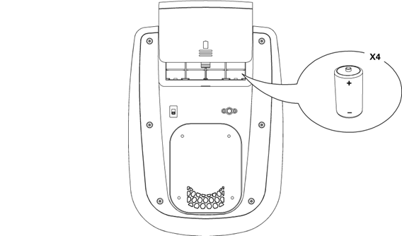 De batterijen van de console vervangen
