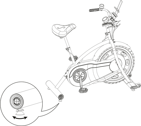 De fiets waterpas zetten
