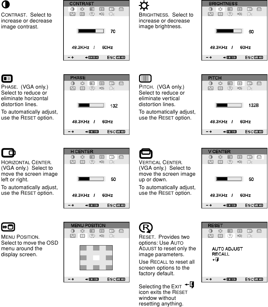 WERKEN MET ON SCREEN DISPLAY-INSTELLINGEN - Stap 2