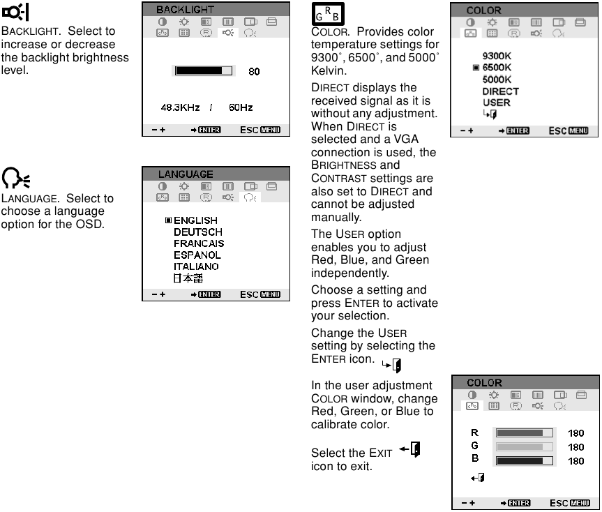 WERKEN MET ON SCREEN DISPLAY-INSTELLINGEN - Stap 3