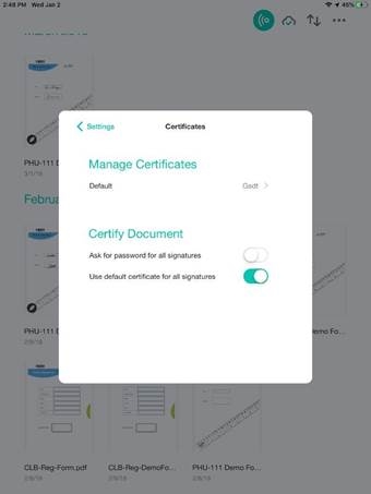 Instellingen - Certificaten beheren