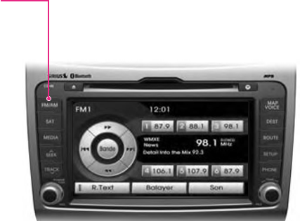 De FM/AM-radio bedienen - Stap 1