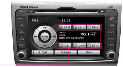 De FM/AM-radio bedienen - Stap 2